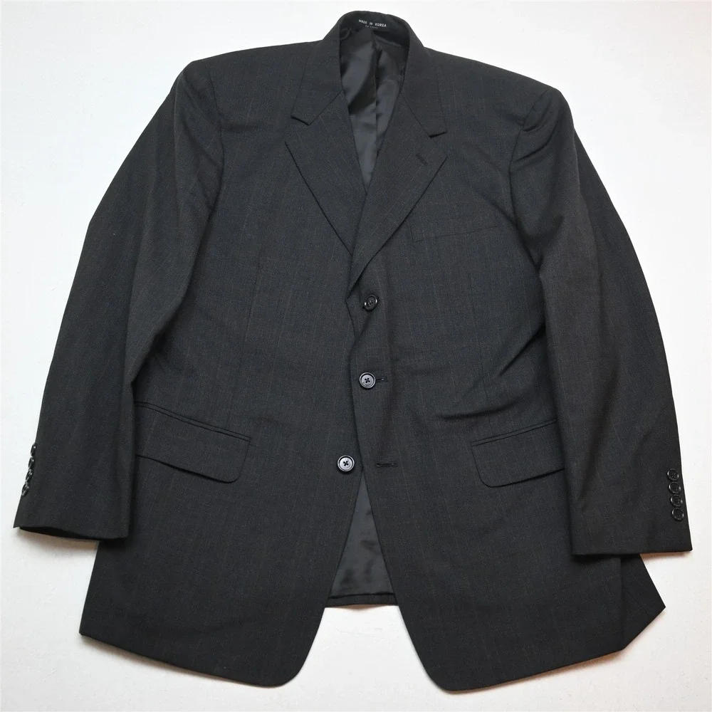 Gerald Austin 43R 36x32 Gray‎ Glenn Check 100% Wool Mens Jacket Pants Suit